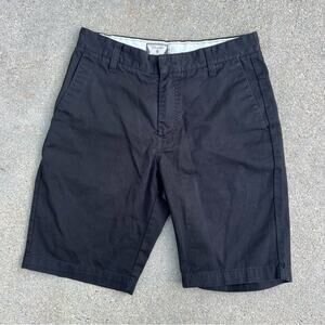 Volcom True To This Black Flat Front Shorts Size 28